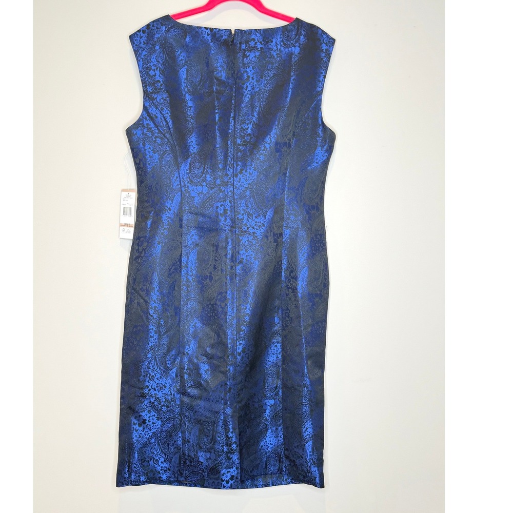 Black Label Evan-Picone Paisley Brocade Sheath Dress Purple Black 12 NWT - Picture 3 of 9